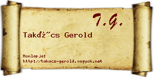 Takács Gerold névjegykártya