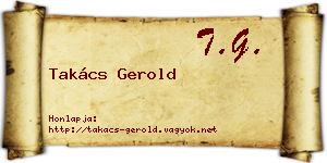 Takács Gerold névjegykártya
